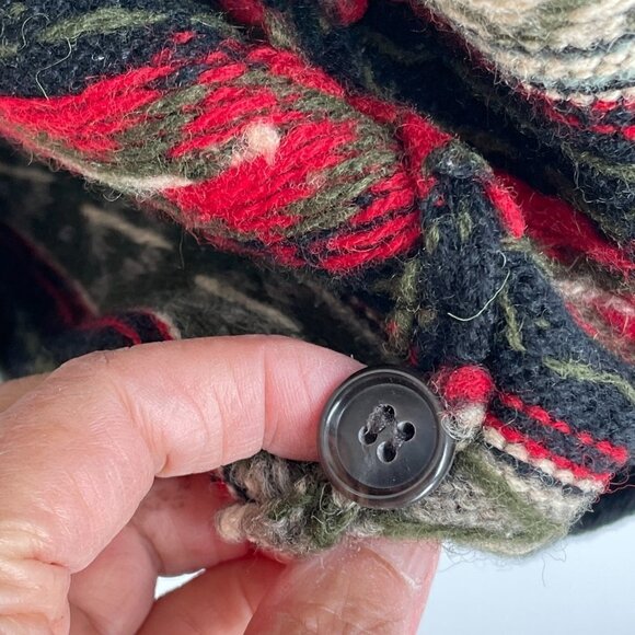 J. Crew Vintage Fair Isle Longline Cardigan Sweater Shetland Wool Hong Kong M - Picture 7 of 9